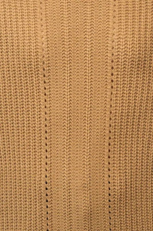 Taupe Bubble Sleeve Knit Sweater