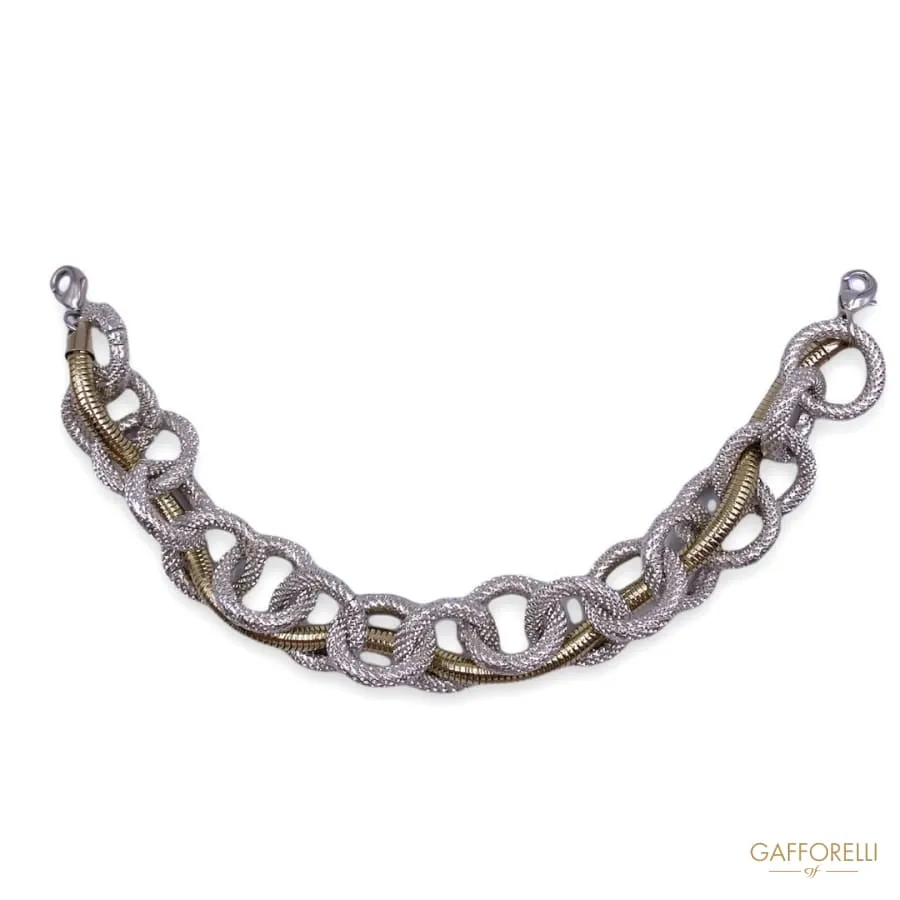 Two-tone Brass Chain Nackline E163 - Gafforelli Srl