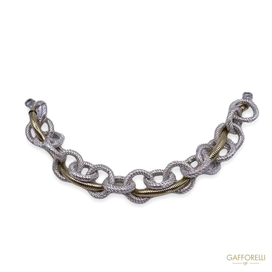 Two-tone Brass Chain Nackline E163 - Gafforelli Srl