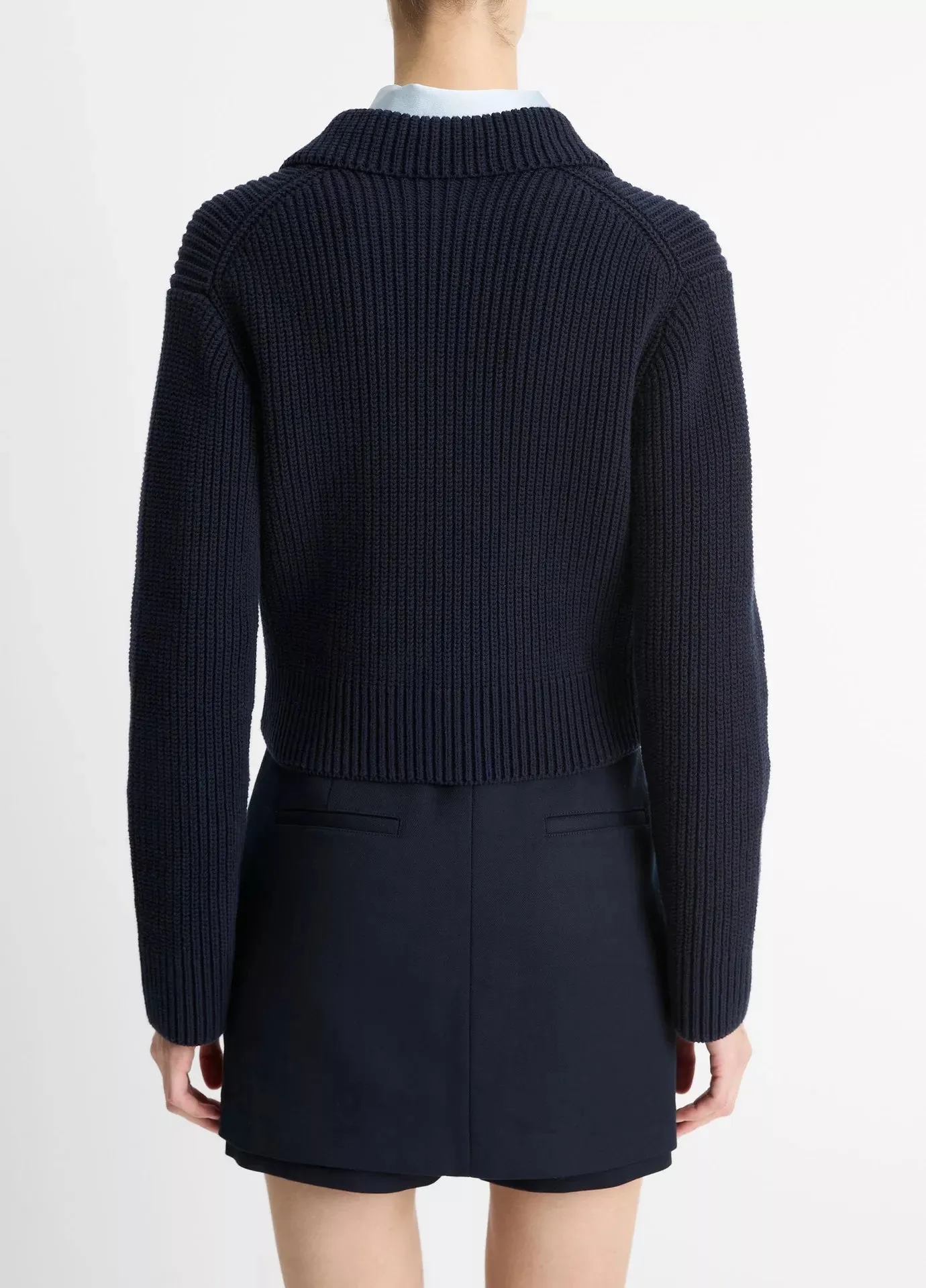 VINCE DOUBLE BREASTED CARDIGAN COASTAL BLUE