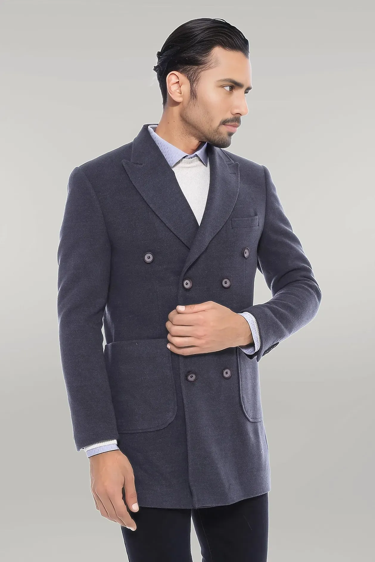 WSS Double-Breasted Men Anthracite Coat  - Singen