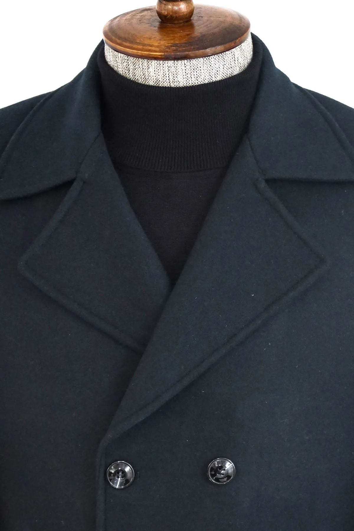 WSS Double Breasted Wide Lapel Cachet Green Men Coat  - Singen