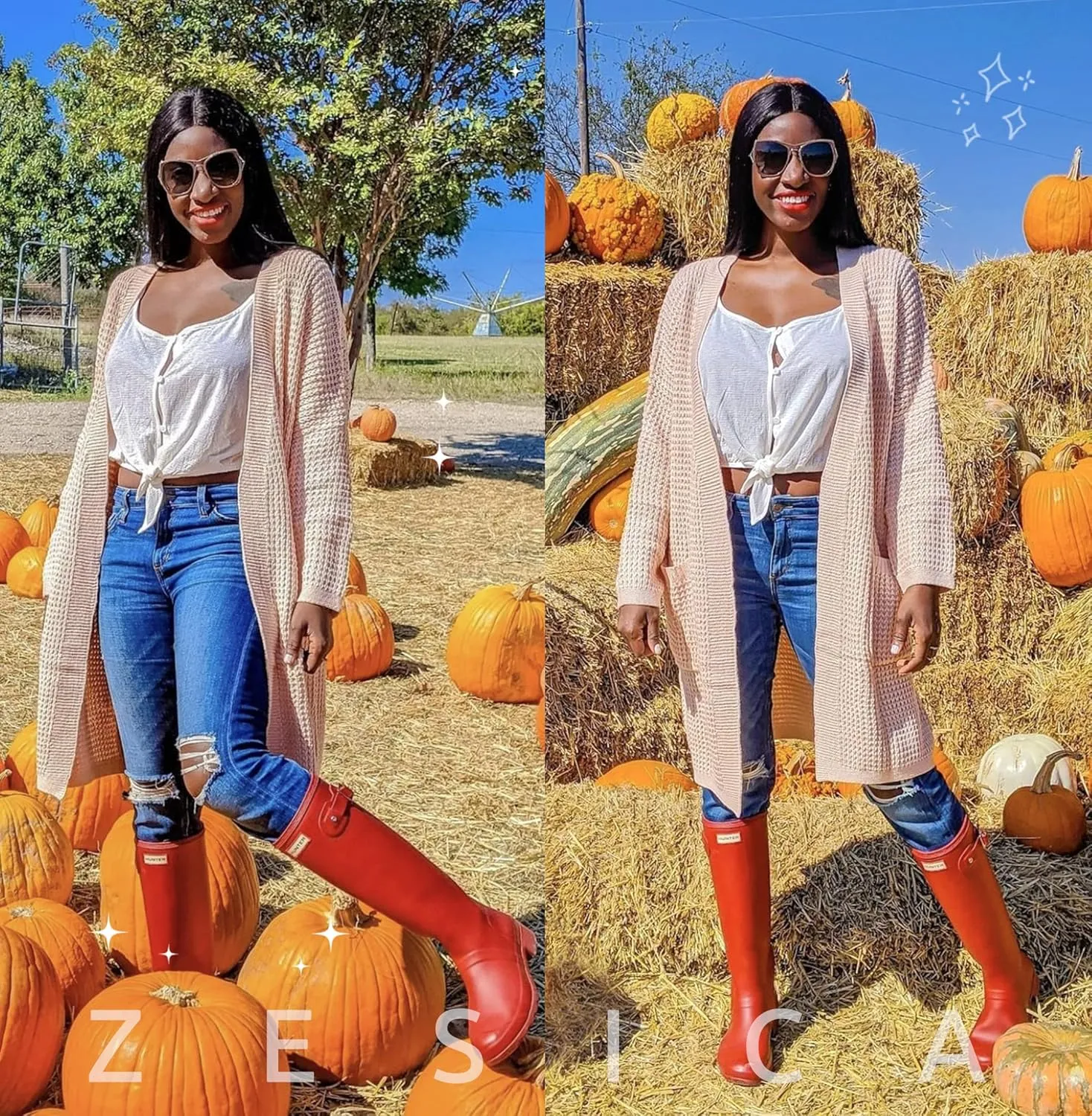 ZESICA Women's Fall Long Batwing Sleeve Open Front Chunky Knit Cardigan Sweater